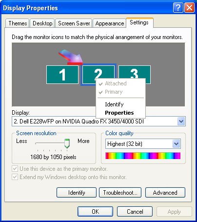 Multiple monitors Top Left