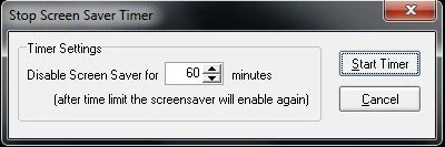 Stop Screen Saver timer setting for automatic timeout