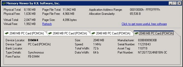 ViewMem showing 8 GB PCMCIA RAM on a 64-bit machine