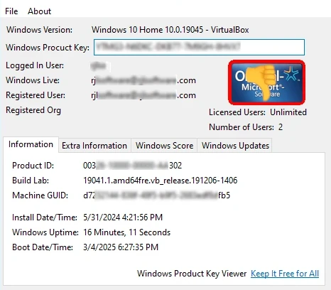 Windows Product Key Viewer Windows Product Key Viewer