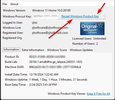 Windows Product Key Viewer Windows Product Key Viewer